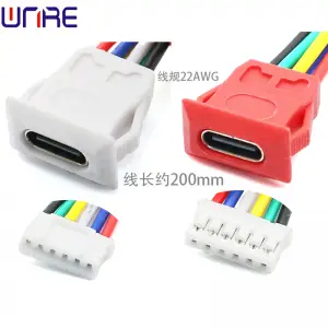 Type-c-00270 Buckle slope 6P Fast Charging Data Cable Connector USB Power Connector Socket