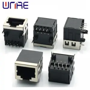 Single Port Half Pack RJ45-58C Crystal Head Female 8P8C Black Network Socket Connector Interface