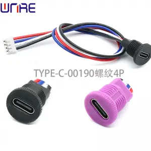 Type-c-00190 Circular Fast Charging Data Cable Connector 4P USB Power Connector Female Socket