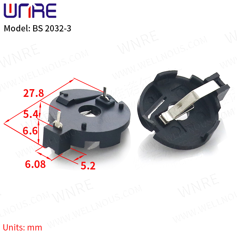 BS 2032-3 Black BS Battery Holder Button Cell Case Box Coin Cell Battery Storage Socket 5Pcs2