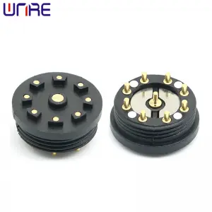 Circular Pogopin Magnetic Connector A13-14mm-9P Male Female Threaded DC Magnet Charging Port