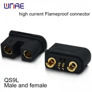 QS9L High current flameproof connector Male and female 160A PA66 Gold-plated brass RC Models