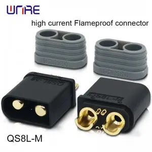 QS8L High current flameproof connector Male and female 130A PA66 Gold-plated brass E-bikes RC Models