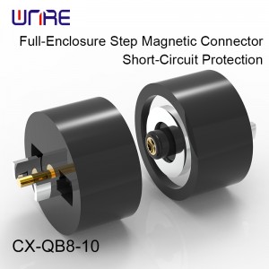 CX-QB4-20mm Full-Enclosure Step Short-Circuit Protection Magnetic Connector Customizable MaleFemale Pogopin For Drone EVCharging