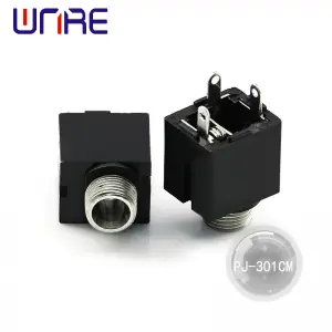 PJ-301CM Headphone Socket Audio Device, Threaded, 3 pins