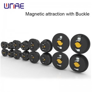 Magnetic Attraction With Buckle Male Female Connector High-Power Circular Magnetic Charging Port PogoPin Contacts