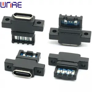 TYPE-C-00300 Front Lock Screw Waterproof With Ears Fast Charging Socket USB Power Connector