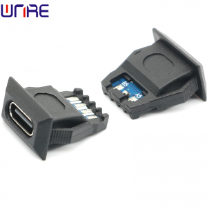 TYPE-C-00010 Connector Waterproof Buckle Inclined USB Interface Charging Micro Socket