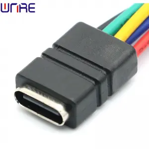 Fast Charging With Wires Type-c-00290 Snap Flat 6P USB Connector Female Power Socket Connector
