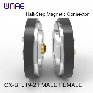 CX-BTJ4-20mm Pogopin Half-Step Magnetic Connector Customizable Male Female Charging Socket For Security Systems Robot Tool Changer