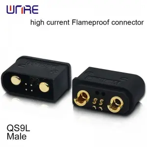 QS9L High current flameproof connector Male and female 160A PA66 Gold-plated brass RC Models