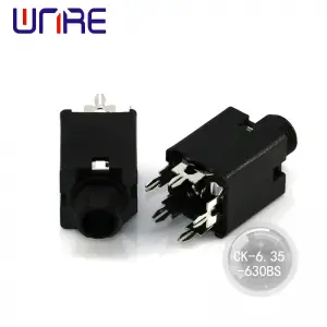 CK-6.35-630BS Headphone Socket, Audio Transmission Device, 5 pin, Black