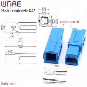 Single Pole 120A High Current Terminal Plug Socket Port Battery Interface Energy Storage Connector