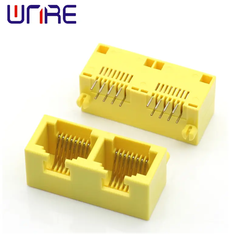 Mini RJ45-1X2 No.2 Yellow 8P8C Mini Network Socket Connector1