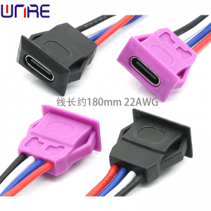 Type-c-00130 Snap Slope 4P Fast Charging Data Cable Socket USB Power Connector Port Female Socket