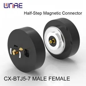 CX-BTJ4-20mm Pogopin Half-Step Magnetic Connector Customizable Male Female Charging Socket For Security Systems Robot Tool Changer