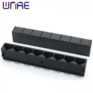 RJ45-59-1X8 Full Plastic Black Unshielded Crystal Head Network Socket Connector Interface