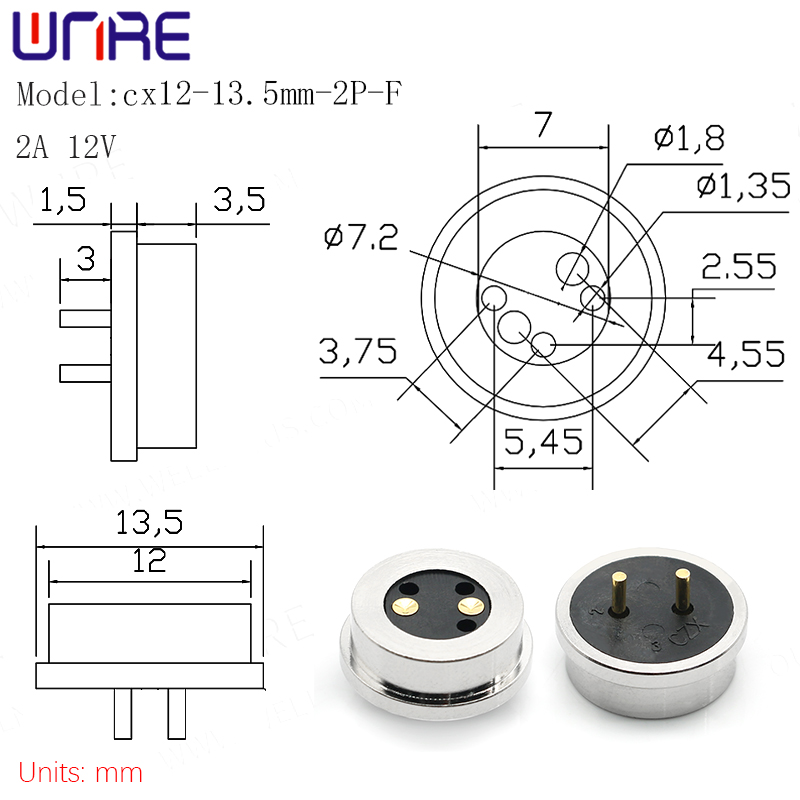 2Pin Circular Magnetic Connector Charging Port3