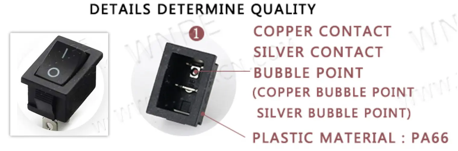 What are the copper and silver points of the ship type switch?