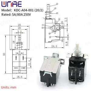 Power Switch KDC-A04-001 Home Appliance Switch With Spring Self-locking Button Accessories
