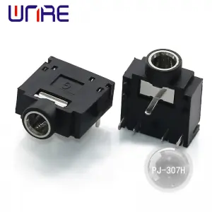 PJ-307H Headphone Socket Black with 5 pins