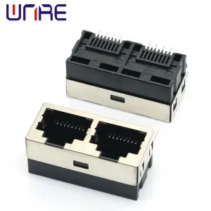 RJ45-55-1X2 Half Pack Network Socket Connector 90 Degree Horizontal Dual Interface Socket