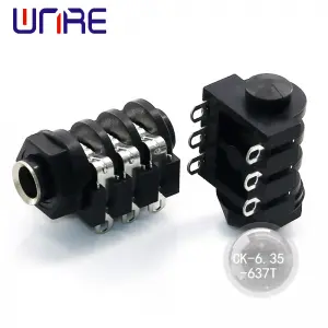CK-6.35-637T Headphone Socket, Black, 6-pin