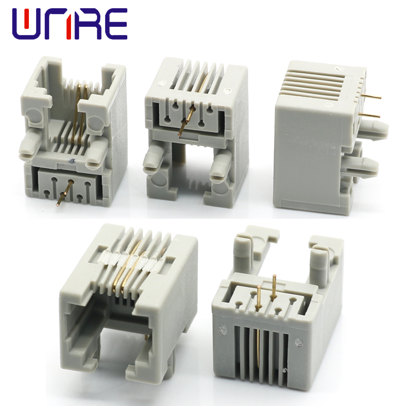 Large RJ11-6P2C Gray Unshielded Network Socket Connector Interface Telephone Socket Featured Image