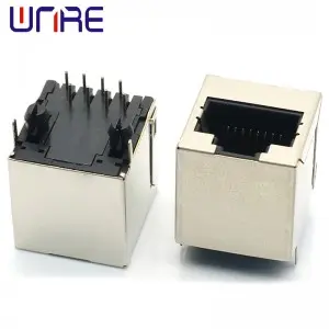 8P8C With Shielded Front Legs RJ45-524 Black Network Socket Connector Interface