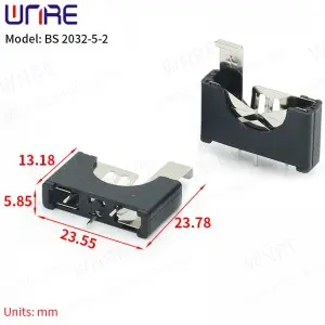 5Pcs BS Battery Holder BS-2032-5-2 Black Connector Holder Case Box Coin Cell Button Cell Socket