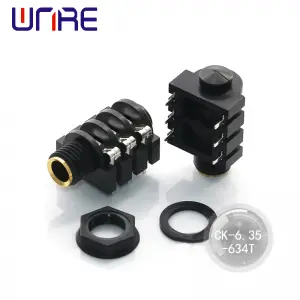CK-6.35-634T Headphone Socket, Jack for Audio Device connection, Black, 6-pin