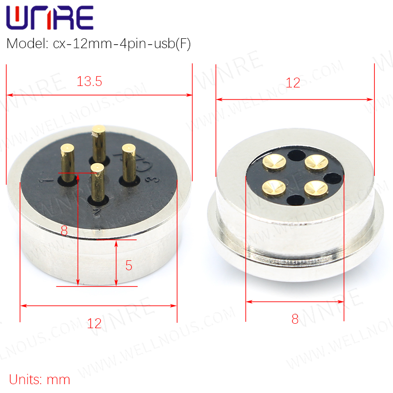 USB Male Female 4P Pogopin Magnetic Connector6