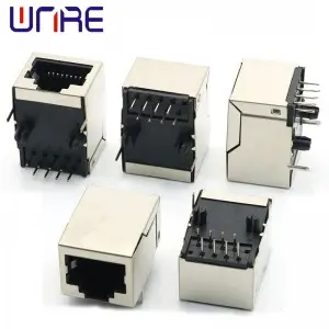 Network Socket Connector Interface RJ45-59 Single Port With Shell Front Foot Socket 10P8C