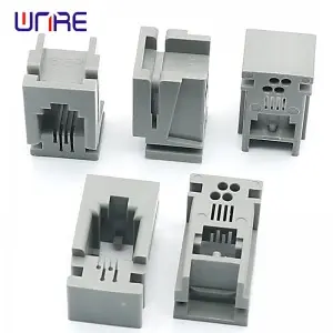 RJ11-616P Gray Without LED Lights Network Socket Connector Interface Telephone Socket