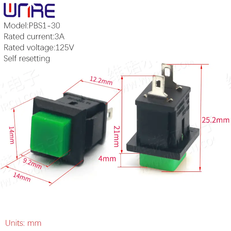 Square PBS1-30 Self Resetting DS Button Waterproof Small Button Mini Switch Power Button