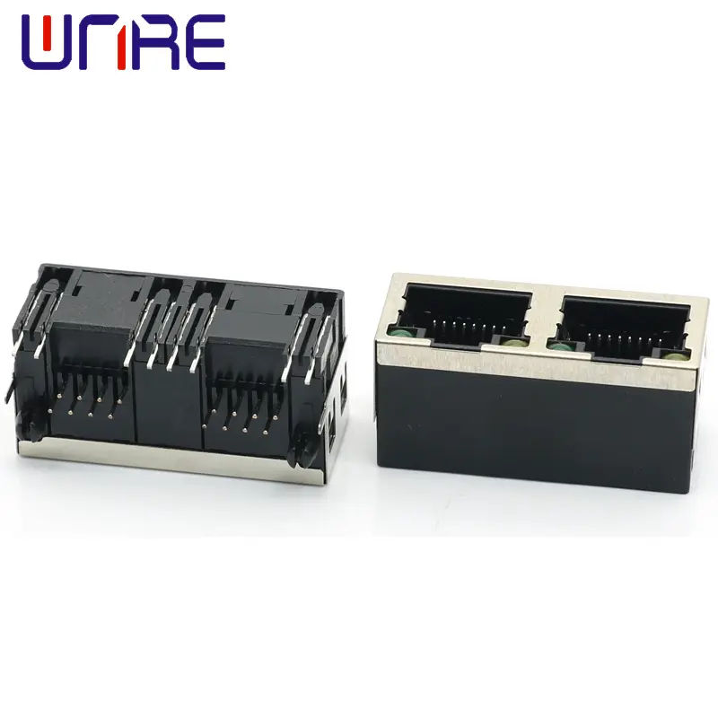 RJ45-56-1X2 Half Pack With Light New Module Female Horizontal Network Socket Connector Interface1