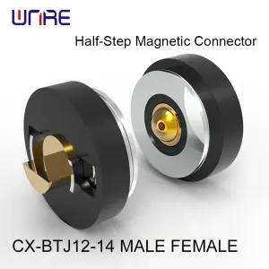 CX-BTJ4-20mm Pogopin Half-Step Magnetic Connector Customizable Male Female Charging Socket For Security Systems Robot Tool Changer