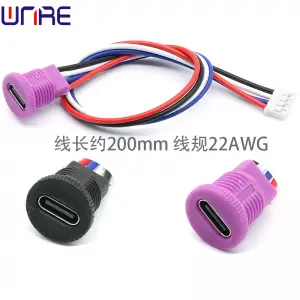 Type-c-00190 Circular Fast Charging Data Cable Connector 4P USB Power Connector Female Socket