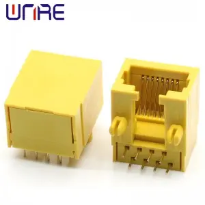 RJ45-56B Single Port Plastic Yellow Socket Female Network Socket Connector Interface Socket