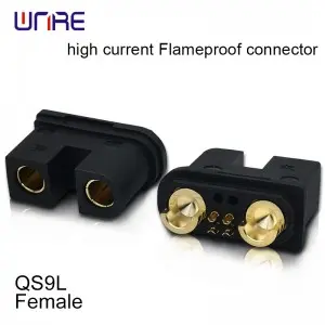 QS9L High current flameproof connector Male and female 160A PA66 Gold-plated brass RC Models