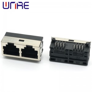 RJ45-55-1X2 Half Pack Network Socket Connector 90 Degree Horizontal Dual Interface Socket