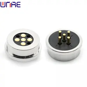 Waterproof Male Female Magnetic Connector 5Pin Circular Charging Port Socket 2A12V Pogopin