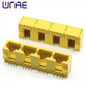 RJ45-56B-1X4 Yellow 8P8C Horizontal Female Optical Modem Socket Network Socket Connector Interface