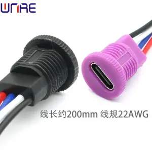 Type-c-00190 Circular Fast Charging Data Cable Connector 4P USB Power Connector Female Socket