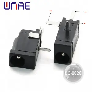 DC002C Female Panel Mount Connector black