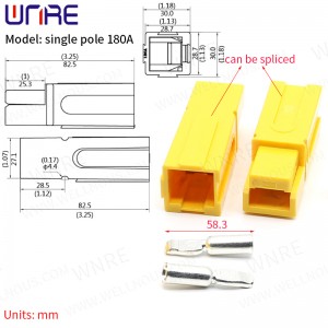 180A Single Pole High Current Charging Socket Port Terminal Plug Interface Energy Storage Connector