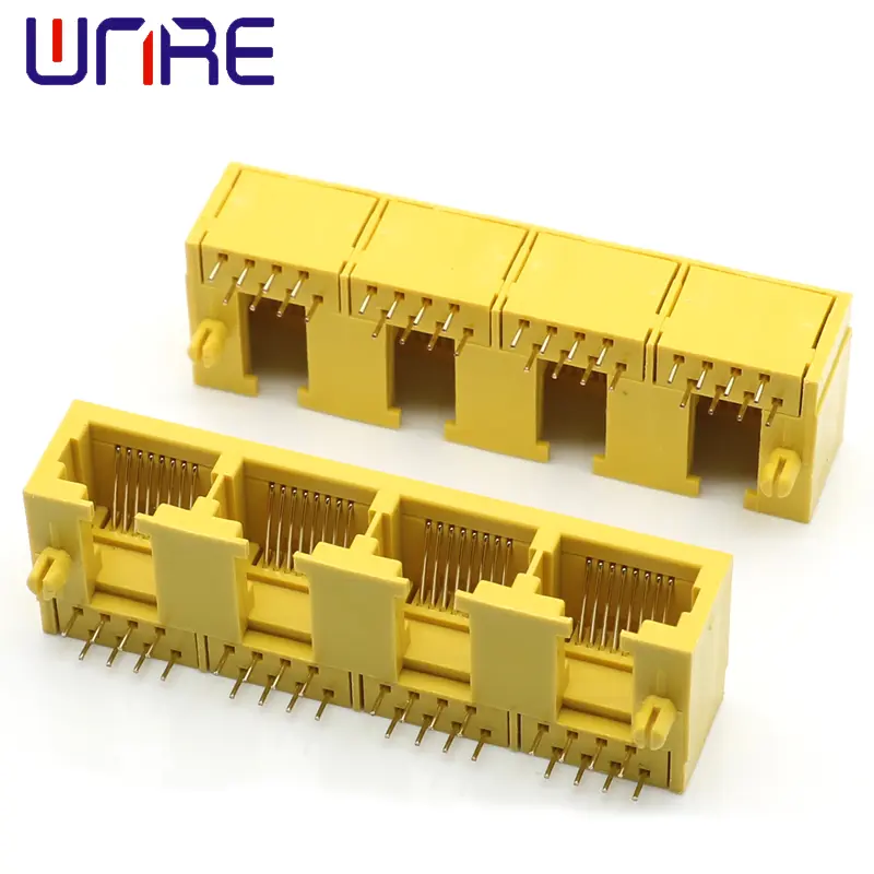 RJ45-56B-1X4 Yellow 8P8C Horizontal Female Optical Modem Socket Network Socket Connector Interface1