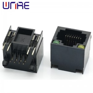 Single Port RJ45-56 With Light All Plastic 8P8C Network Socket Connector Interface Socket