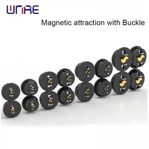Magnetic Attraction With Buckle Male Female Connector High-Power Circular Magnetic Charging Port PogoPin Contacts