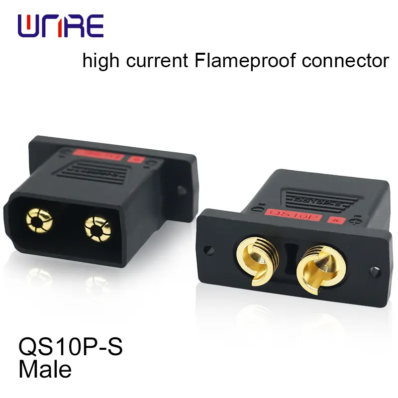 QS10P-S High current flameproof connector Male and female 210A Gold-plated Energy Storage